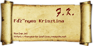 Fényes Krisztina névjegykártya