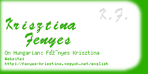 krisztina fenyes business card